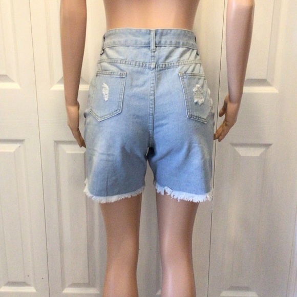 Babysbule Juniors Light Wash Distressed High Rise Denim Shorts Choose Size - Picture 9 of 15